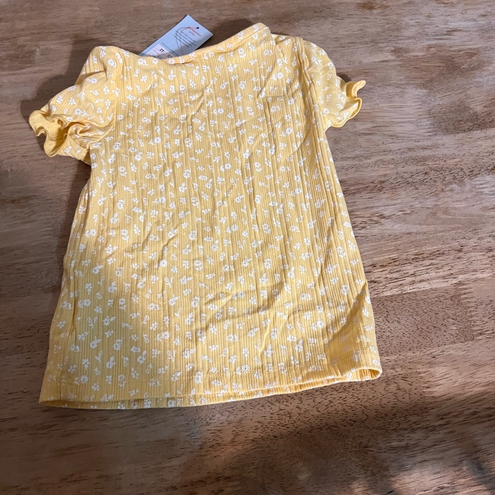 Yellow Floral Kids Shirt - Picture 2 of 5